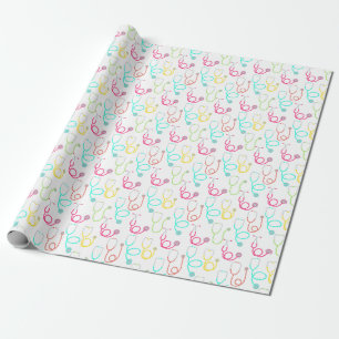 Neon Stethoscoop patroon Cadeaupapier