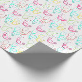 Neon Stethoscoop patroon Cadeaupapier (Hoek)