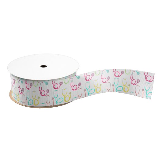 Neon Stethoscoop patroon Grosgrain Lint (Spoel)