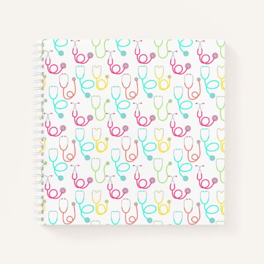 Neon Stethoscoop patroon Notitieboek (Voorkant)