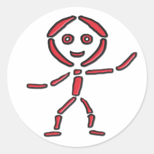Neon Stickman Ronde Sticker