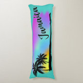 Neon strandlucht bij Jamaica Lichaamskussen (Voorkant Verticaal)