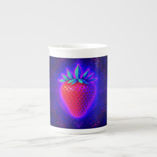 Neon Strawberry levendige uitzicht bone china mok