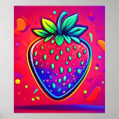 Neon Strawberry Pop Poster (Voorkant)