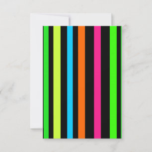 Neon strepen bedankkaart