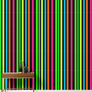 Neon strepen behang