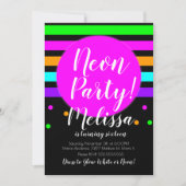 Neon Strepen Crazy Neon Glow In The Dark Feest Kaart (Voorkant)