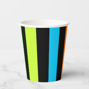 Neon strepen papieren bekers