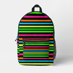 Neon Strepen Patroon Bedrukte Rugzak