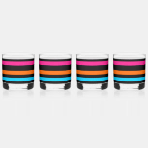 Neon Strepen Patroon Whisky Glas