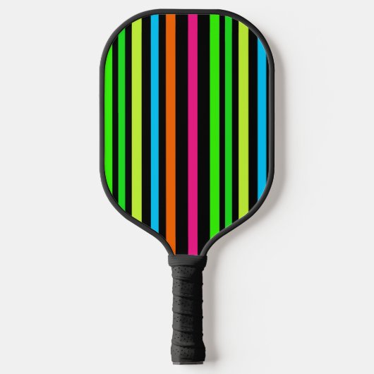 Neon strepen pickleball paddle (Voorkant)