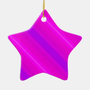 Neon strepen - roze, fuchsia en violet keramisch ornament