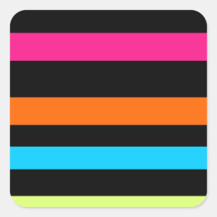Neon strepen vierkante sticker