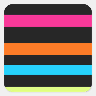 Neon strepen vierkante sticker
