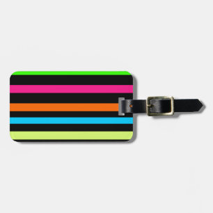 Neon Strepenpatroon Bagagelabel