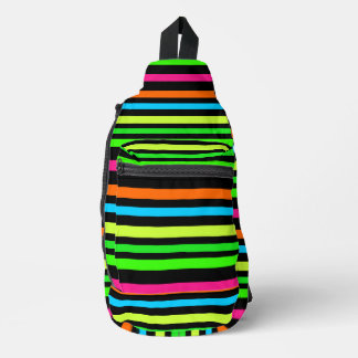 Neon Strepenpatroon Sling Bag