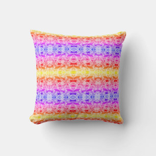 Neon Stripe Pattern Bright Fabric Silky Kussen
