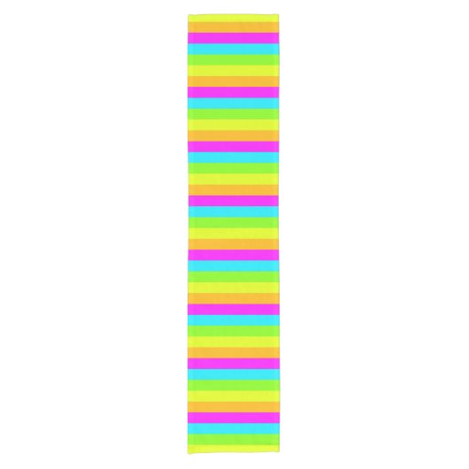 Neon Stripes Table Runner Korte Tafelloper (Voorkant)