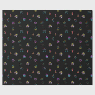Neon Style Party Wrapping Paper - Roll Cadeaupapier