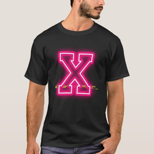 Neon Style Romeins cijfer "X" Vibes T-shirt! T-shirt (Voorkant)