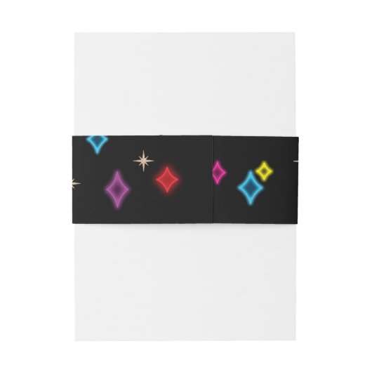 Neon Style Vegas Bruiloft Uitnodigingen Wikkel (Achterkant Voorbeeld)