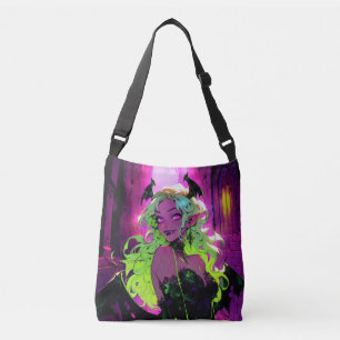 Neon Succubus Demon Anime Girl Crossbody Tas