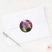 Neon Succubus Demon Anime Girl Ronde Sticker (Envelop)