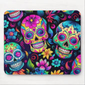 Neon Sugar Skull Muismat (Voorkant)