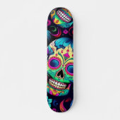 Neon Sugar Skull Skateboard (Voorkant)