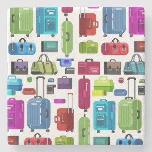 Neon Suitcases Stenen Onderzetter