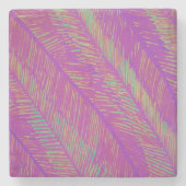 Neon Summer Paarse Palms Stenen Onderzetter (Voorkant)