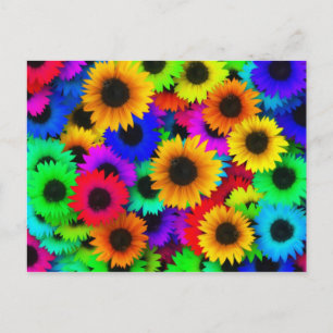 Neon Sunflower Briefkaart