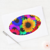 Neon Sunflower Ovale Sticker (Envelop)