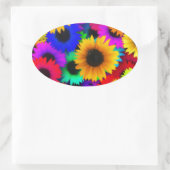 Neon Sunflower Ovale Sticker (Tas)