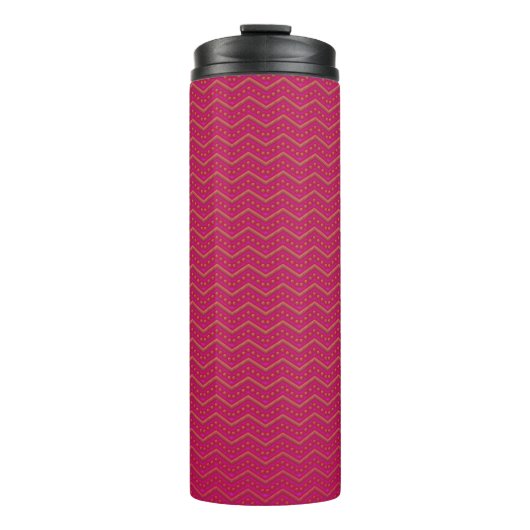 Neon Sunset Chevron Patroon Thermosbeker (Voorkant)
