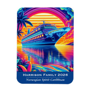 Neon Sunset Cruiseschip Stateroommagneet Magneet