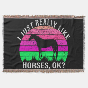 Neon Sunset ik hou echt van paarden Deken