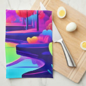 Neon Sunset Landschap Theedoek (Quarter Fold)