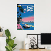 Neon Sunset Miami Art Print 80s Retro Summer (Thuiskantoor)