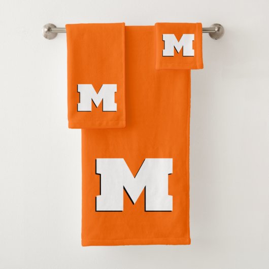 Neon Sunset Orange et blanc 3D Big Modern Initial (En situation)