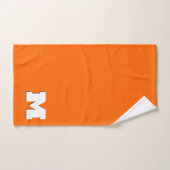 Neon Sunset Orange et blanc 3D Big Modern Initial (Serviette à main)