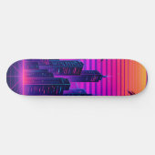 Neon Sunset Retro-futuristisch stadsbeeld Skateboard (Horizontaal)