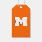 Neon Sunset Sinaasappel en wit 3D Big Modern Initi Cadeaulabel (Voorkant)