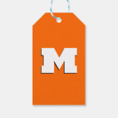 Neon Sunset Sinaasappel en wit 3D Big Modern Initi Cadeaulabel (Achterkant)