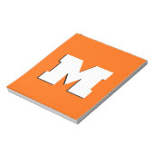 Neon Sunset Sinaasappel en wit 3D Big Modern Initi Notitieblok (Gedraaid)