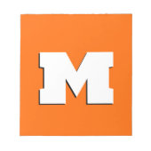 Neon Sunset Sinaasappel en wit 3D Big Modern Initi Notitieblok (Voorkant)