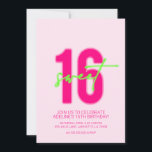 Neon Sweet sixteen Invitation de fête d'anniversai<br><div class="desc">Neon Sweet sixteen Invitation de fête d'anniversaire</div>