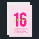 Neon Sweet sixteen Invitation de fête d'anniversai<br><div class="desc">Neon Sweet sixteen Invitation de fête d'anniversaire</div>