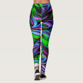 Neon Swirl Design Motif Leggings (Dos)