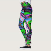 Neon Swirl Design Motif Leggings (Gauche)